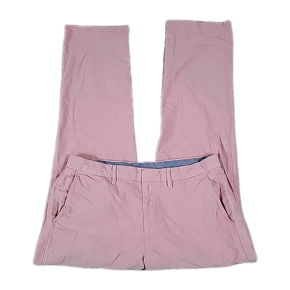 J Crew Pants Mens 34 X 32‎ RED  Flat Front Urban Slim Bowery Cotton Career GOLF - Picture 1 of 9